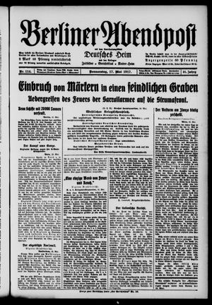 Berliner Abendpost vom 17.05.1917
