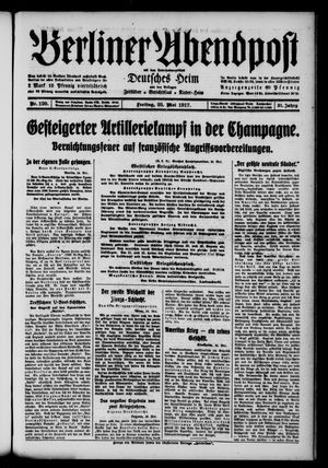 Berliner Abendpost vom 25.05.1917