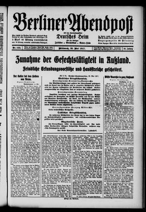 Berliner Abendpost vom 30.05.1917