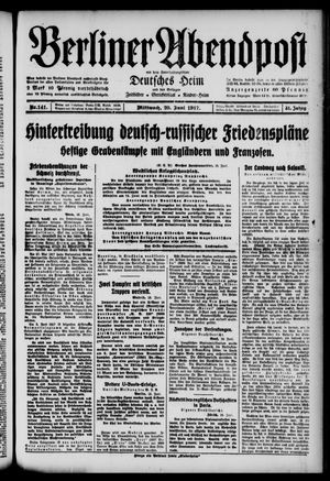 Berliner Abendpost vom 20.06.1917