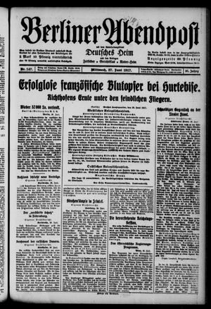 Berliner Abendpost vom 27.06.1917