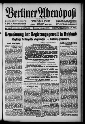 Berliner Abendpost vom 07.08.1917