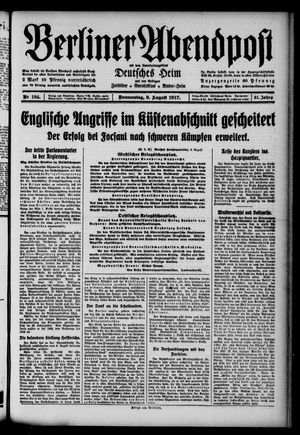 Berliner Abendpost on Aug 9, 1917