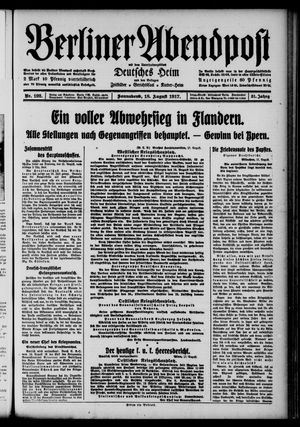 Berliner Abendpost on Aug 18, 1917