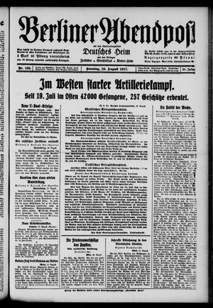 Berliner Abendpost vom 19.08.1917
