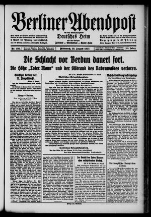 Berliner Abendpost vom 22.08.1917