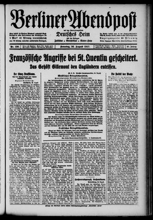 Berliner Abendpost vom 26.08.1917