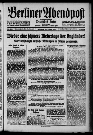 Berliner Abendpost on Aug 29, 1917