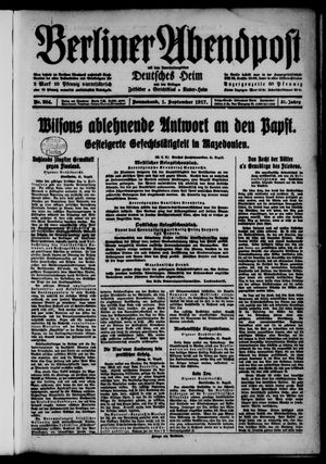 Berliner Abendpost vom 01.09.1917