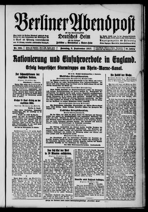 Berliner Abendpost on Sep 2, 1917