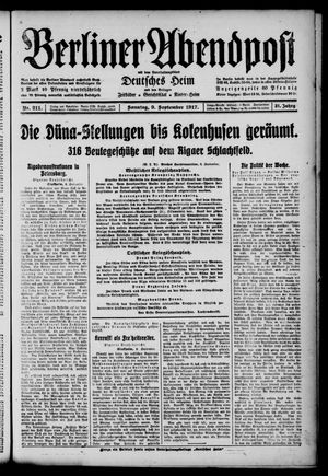 Berliner Abendpost vom 09.09.1917