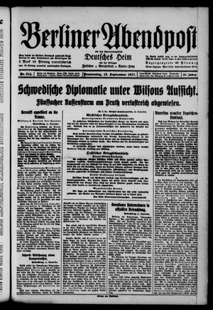 Berliner Abendpost vom 13.09.1917