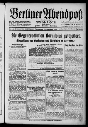 Berliner Abendpost vom 15.09.1917