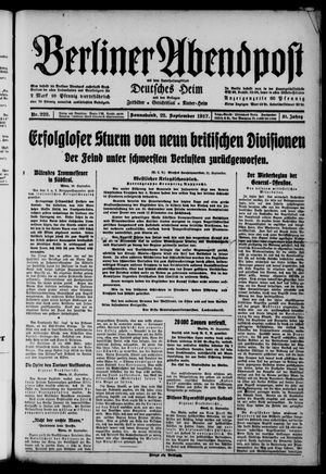 Berliner Abendpost vom 22.09.1917