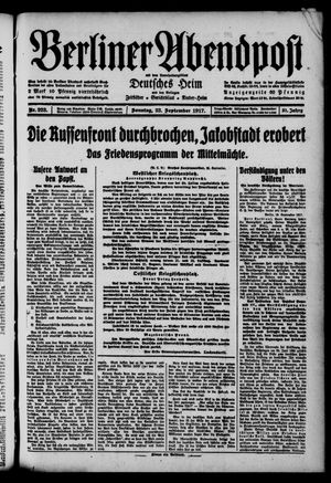 Berliner Abendpost vom 23.09.1917