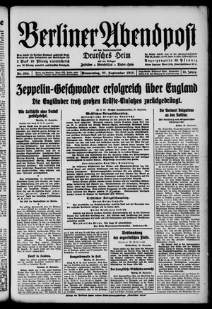 Berliner Abendpost vom 27.09.1917