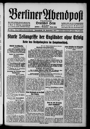 Berliner Abendpost on Sep 29, 1917