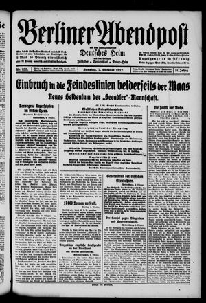 Berliner Abendpost vom 07.10.1917