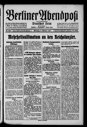 Berliner Abendpost vom 09.10.1917