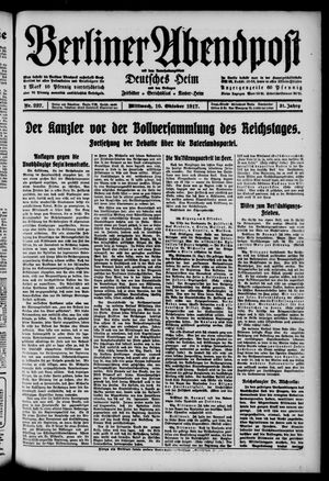 Berliner Abendpost vom 10.10.1917