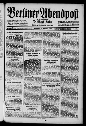 Berliner Abendpost vom 16.10.1917