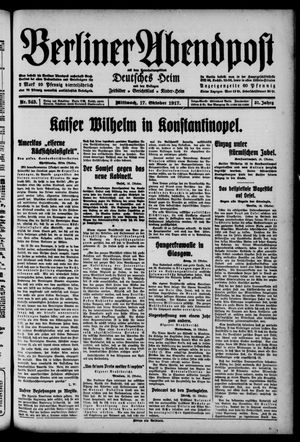 Berliner Abendpost vom 17.10.1917