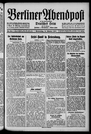 Berliner Abendpost vom 18.10.1917