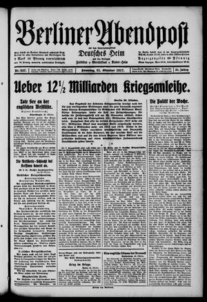 Berliner Abendpost vom 21.10.1917
