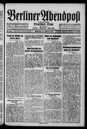 Berliner Abendpost on Oct 24, 1917