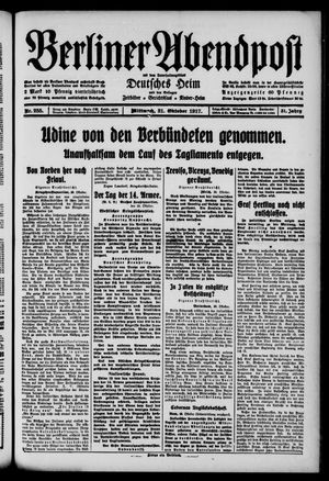 Berliner Abendpost vom 31.10.1917