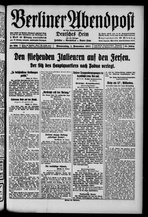 Berliner Abendpost vom 01.11.1917