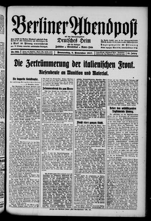 Berliner Abendpost vom 08.11.1917