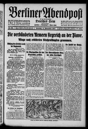 Berliner Abendpost vom 11.11.1917