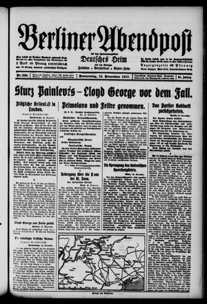 Berliner Abendpost vom 15.11.1917