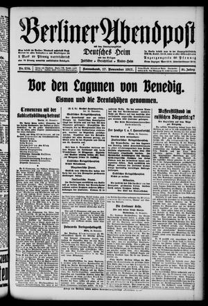 Berliner Abendpost vom 17.11.1917