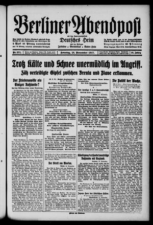 Berliner Abendpost vom 18.11.1917
