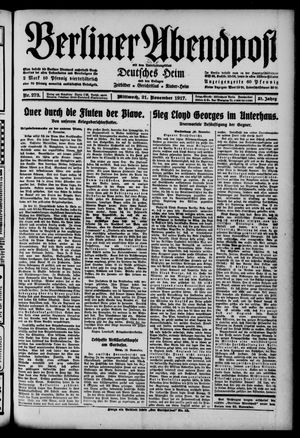 Berliner Abendpost vom 21.11.1917