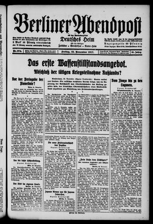 Berliner Abendpost vom 23.11.1917