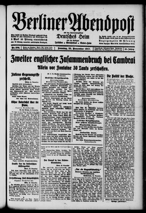 Berliner Abendpost vom 25.11.1917