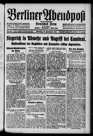 Berliner Abendpost vom 27.11.1917
