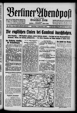 Berliner Abendpost vom 02.12.1917