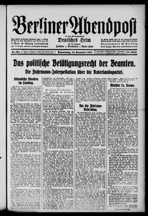 Berliner Abendpost vom 13.12.1917