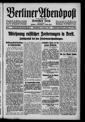 Berliner Abendpost vom 05.01.1918