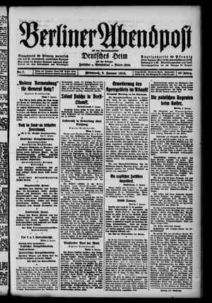 Berliner Abendpost vom 09.01.1918