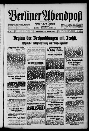 Berliner Abendpost vom 10.01.1918
