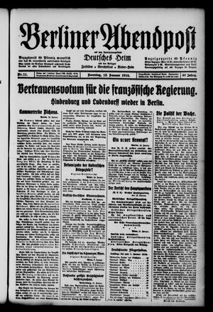 Berliner Abendpost vom 13.01.1918