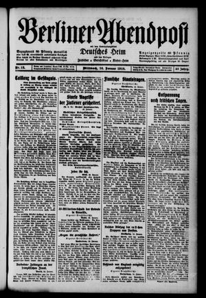 Berliner Abendpost vom 16.01.1918