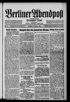 Berliner Abendpost vom 18.01.1918