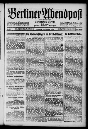 Berliner Abendpost on Jan 20, 1918