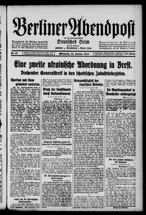 Berliner Abendpost on Jan 23, 1918